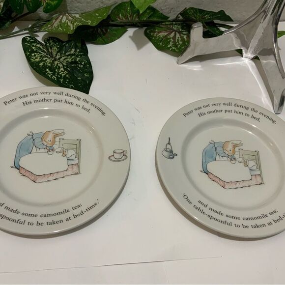 Peter Rabbit Nursery Child's Dish plates 7” Wedgwood  2 Pieces G4 - Picture 2 of 5